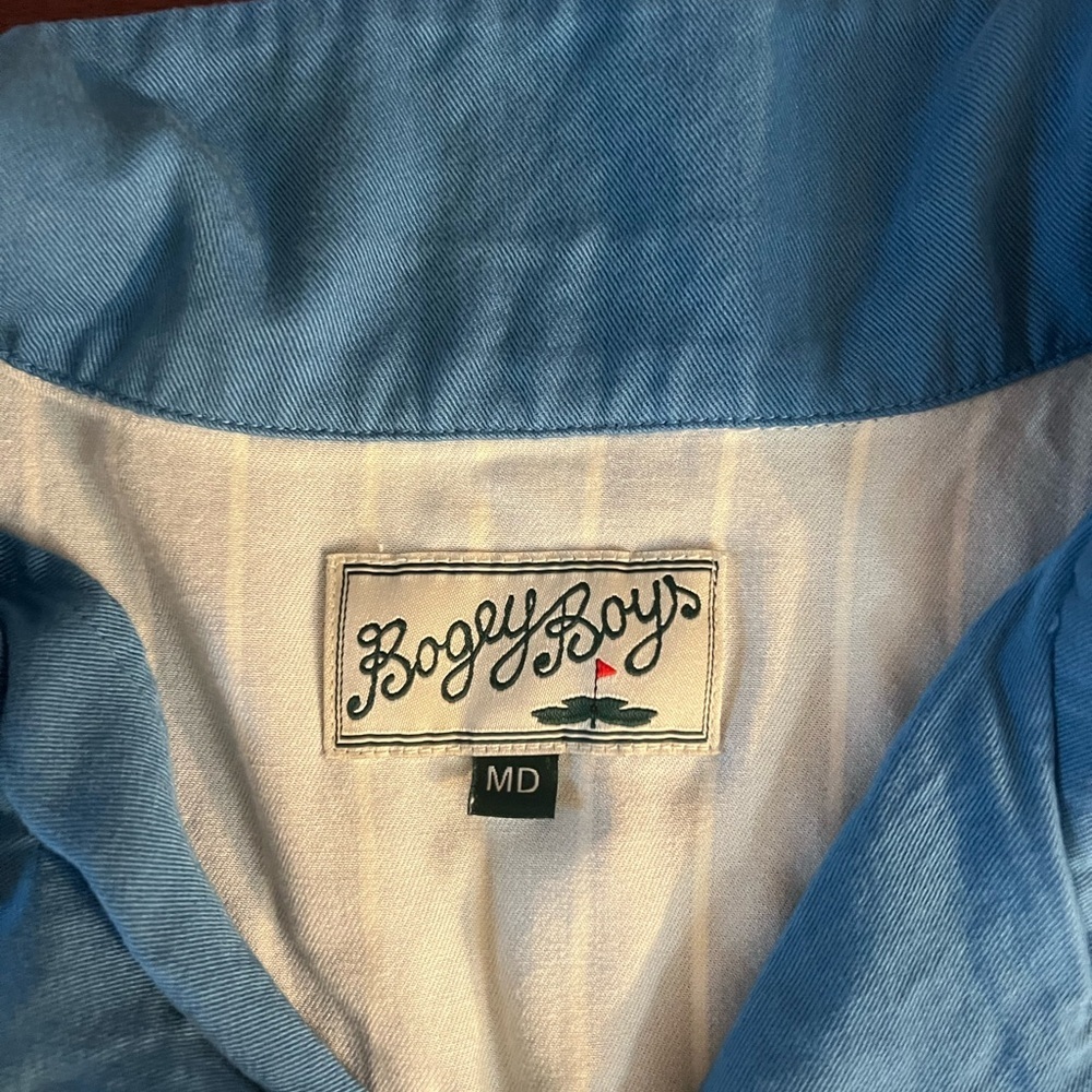 Blue Striped Men's Casual Button Down Shirt - Picture 2 of 4